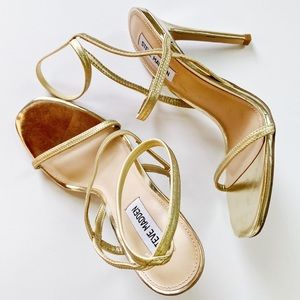 Steve Madden Nectur Gold Strappy Heels